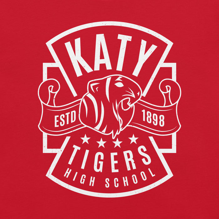Close-up view of Katy High School Tigers Red Premium Unisex T-shirt 207