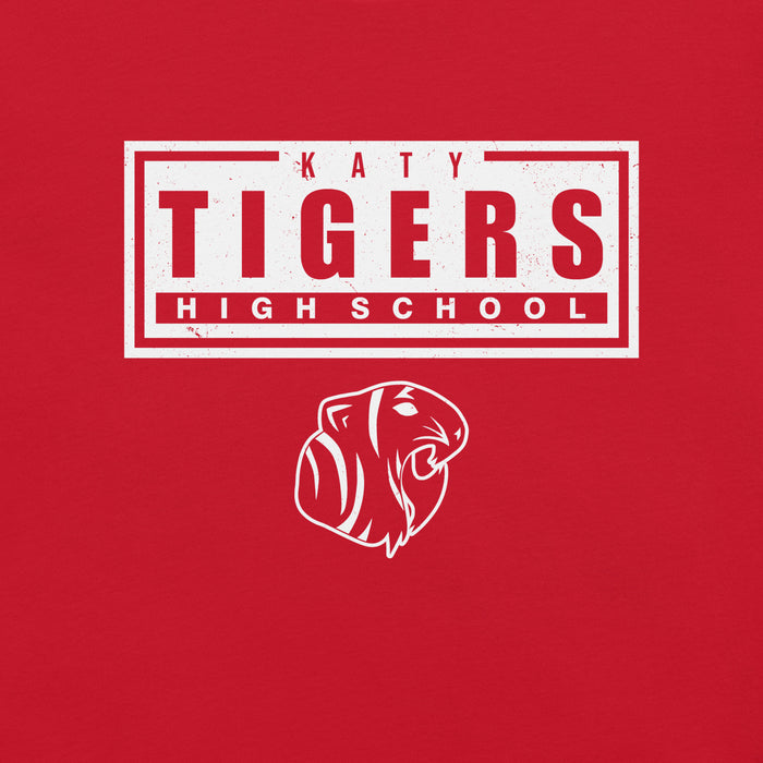 Close-up view of Katy High School Tigers Red Premium Unisex T-shirt 049
