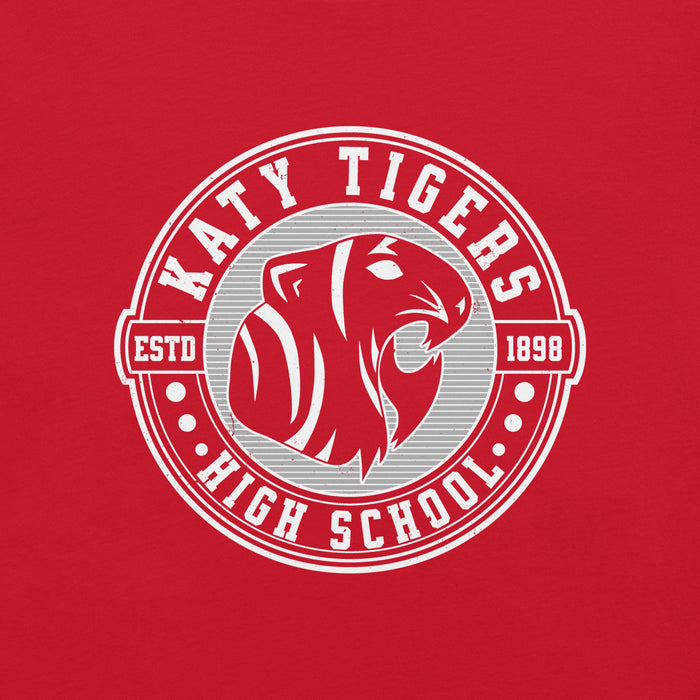 Close-up view of Katy High School Tigers Red Premium Unisex T-shirt 224