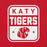 Close-up view of Katy High School Tigers Red Premium Unisex T-shirt 001