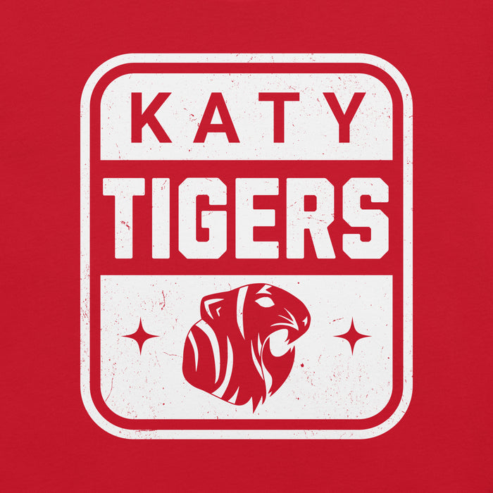 Close-up view of Katy High School Tigers Red Premium Unisex T-shirt 001