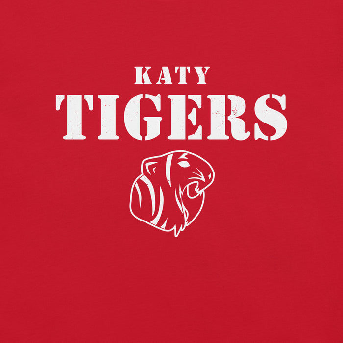 Close-up view of Katy High School Tigers Red Premium Unisex T-shirt 017