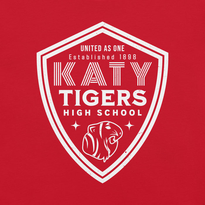 Close-up view of Katy High School Tigers Red Premium Unisex T-shirt 225