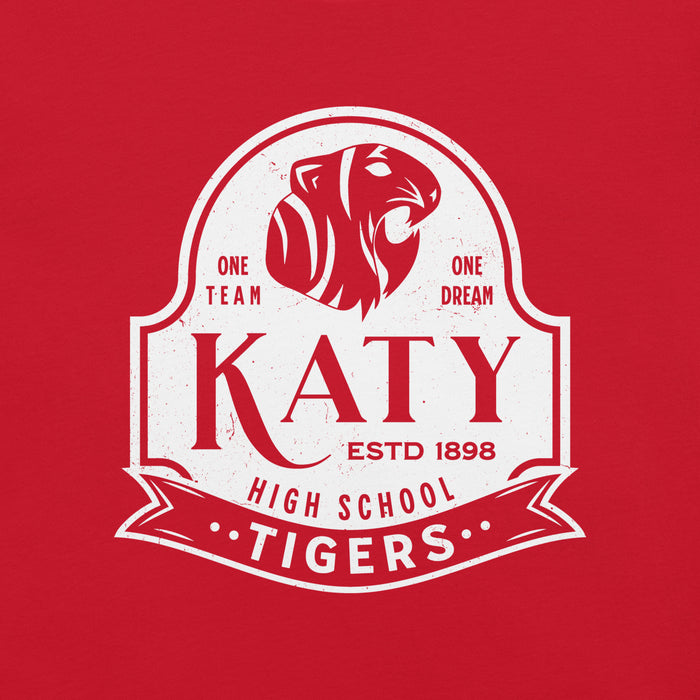 Close-up view of Katy High School Tigers Red Premium Unisex T-shirt 219