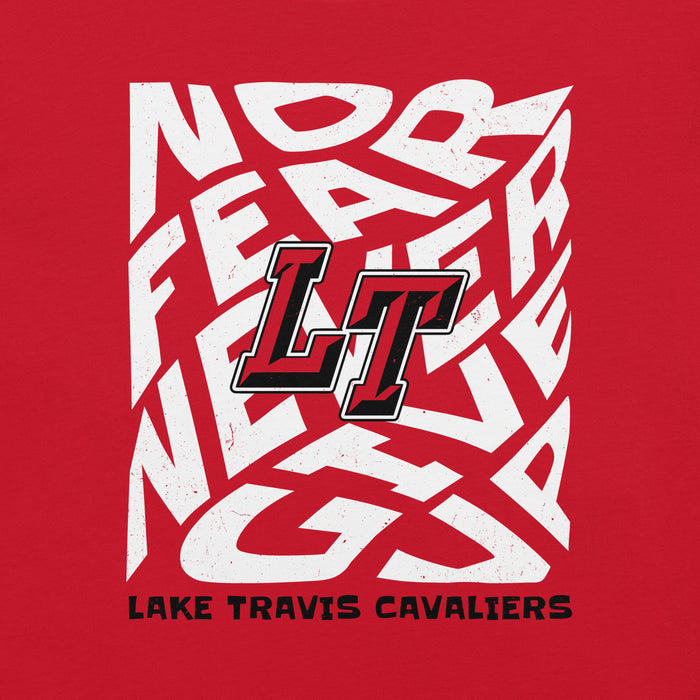 Close-up view of Lake Travis High School Cavaliers Red Premium Unisex T-shirt 236