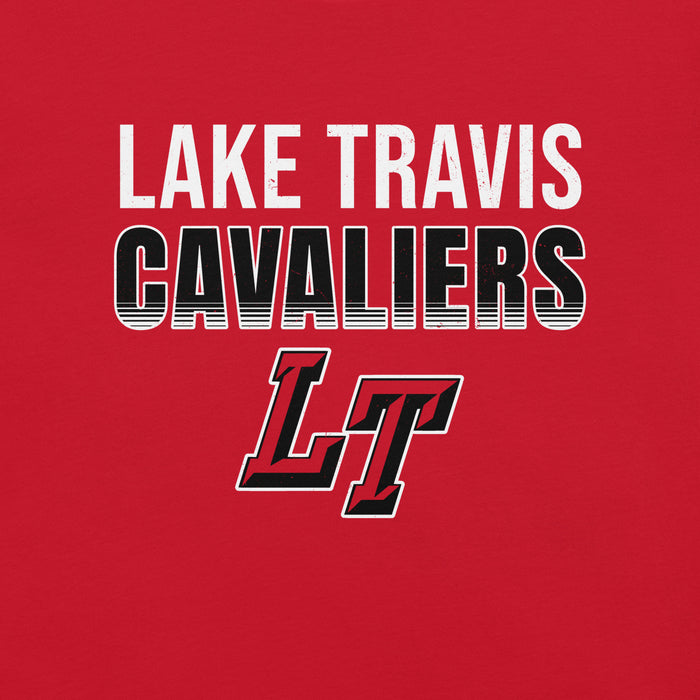 Close-up view of Lake Travis High School Cavaliers Red Premium Unisex T-shirt 024