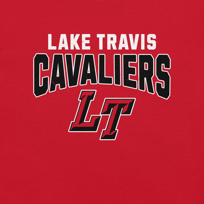 Close-up view of Lake Travis High School Cavaliers Red Premium Unisex T-shirt 234