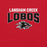 Close-up view of Langham Creek High School Lobos Red Premium Unisex T-shirt 234