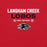 Close-up view of Langham Creek High School Lobos Red Premium Unisex T-shirt 003