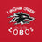 Close-up view of Langham Creek High School Lobos Red Premium Unisex T-shirt 228