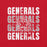 Close-up view of MacArthur High School Generals Red Premium Unisex T-shirt 233