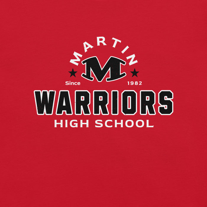 Close-up view of Martin High School Warriors Red Premium Unisex T-shirt 222