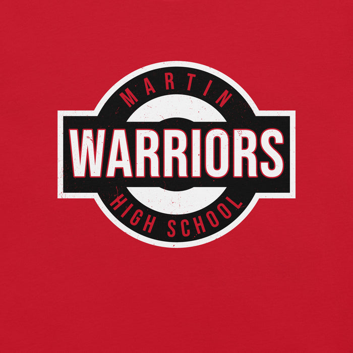 Close-up view of Martin High School Warriors Red Premium Unisex T-shirt 009