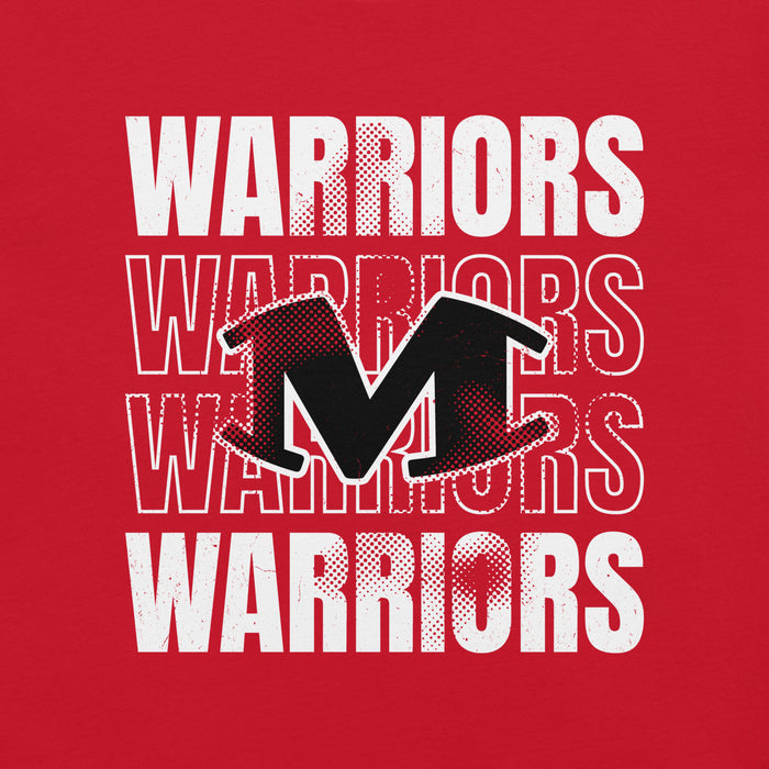 Close-up view of Martin High School Warriors Red Premium Unisex T-shirt 233