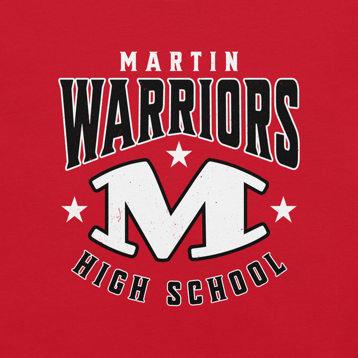 Close-up view of Martin High School Warriors Red Premium Unisex T-shirt 213