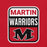 Close-up view of Martin High School Warriors Red Premium Unisex T-shirt 001
