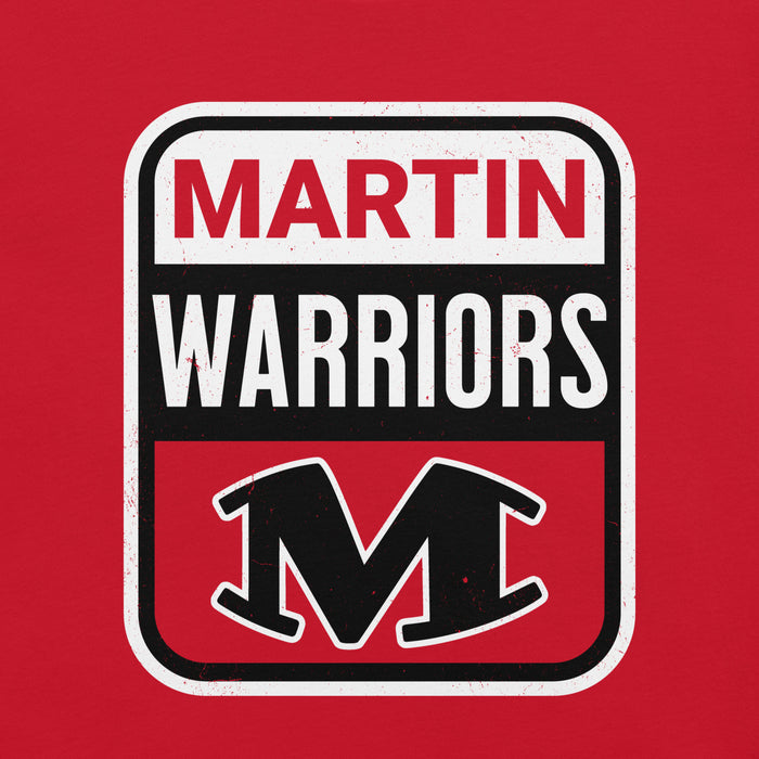 Close-up view of Martin High School Warriors Red Premium Unisex T-shirt 001
