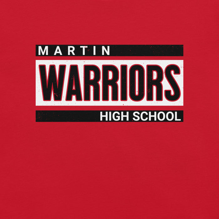 Close-up view of Martin High School Warriors Red Premium Unisex T-shirt 098