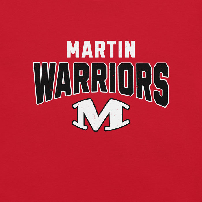 Close-up view of Martin High School Warriors Red Premium Unisex T-shirt 234