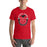 Man wearing North Shore High School Mustangs Red Premium Unisex T-shirt 229