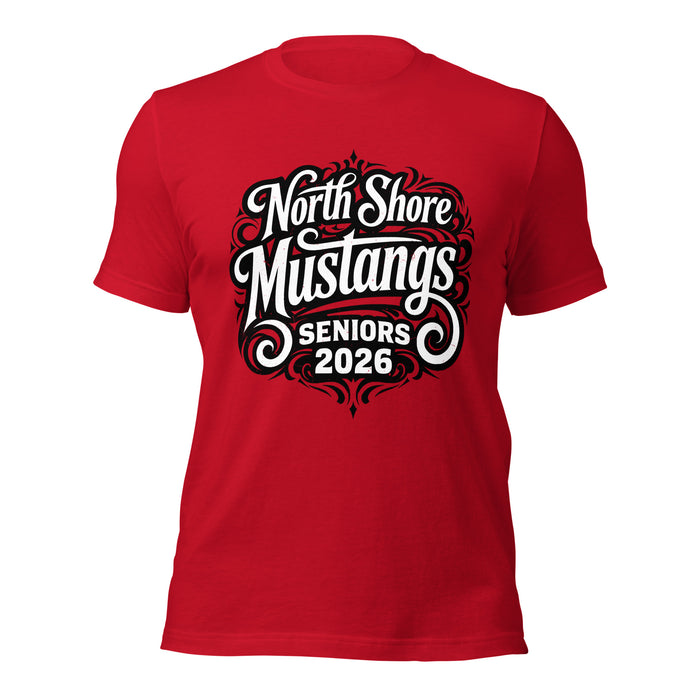 North Shore High School Mustangs Red Premium Unisex T-shirt 254