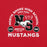 Close-up view of North Shore High School Mustangs Red Premium Unisex T-shirt 208
