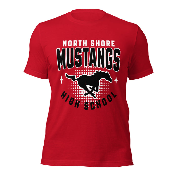 North Shore High School Mustangs Red Premium Unisex T-shirt 204