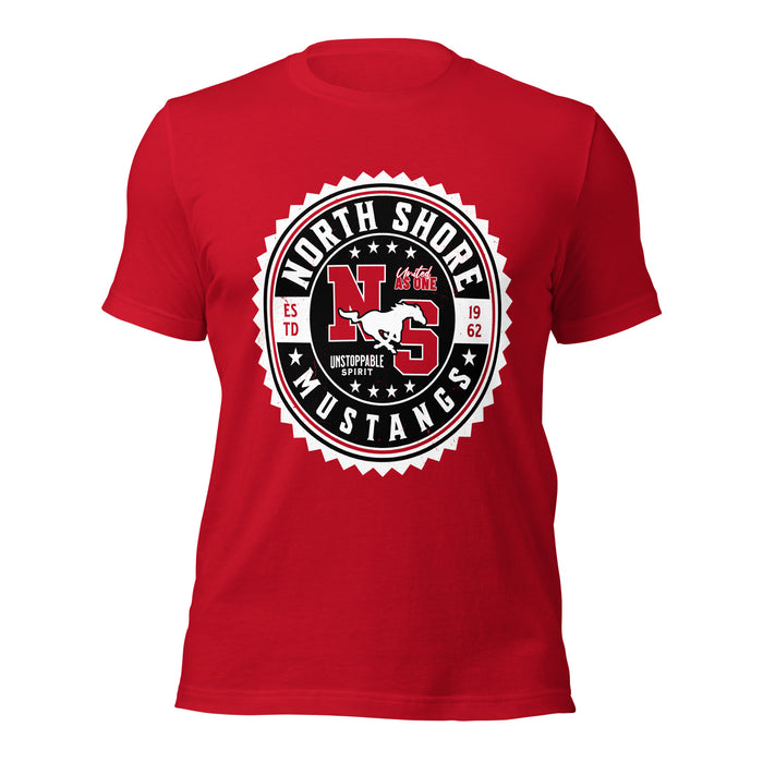 North Shore High School Mustangs Red Premium Unisex T-shirt 203