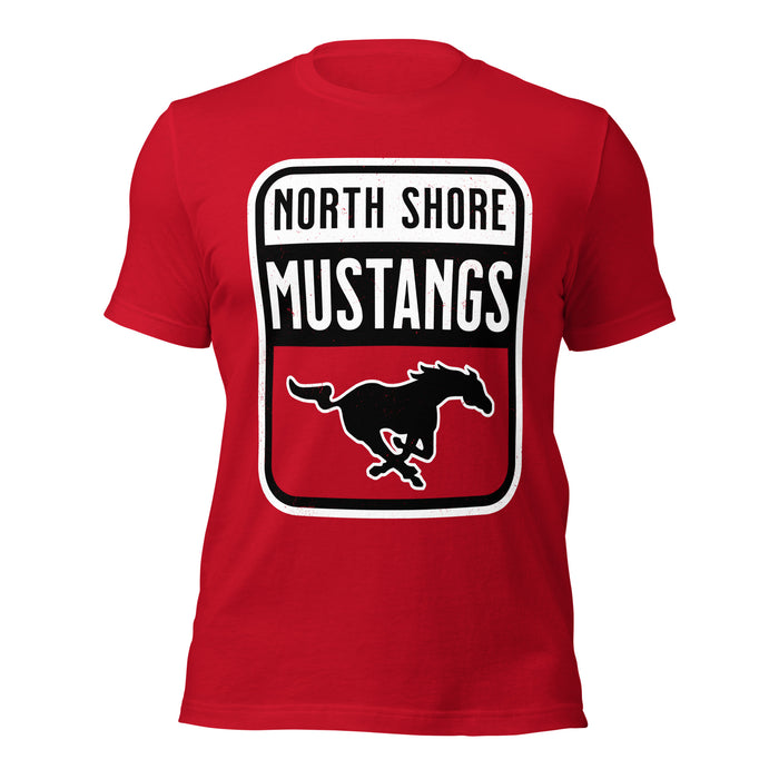 North Shore High School Mustangs Red Premium Unisex T-shirt 001