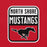 Close-up view of North Shore High School Mustangs Red Premium Unisex T-shirt 001