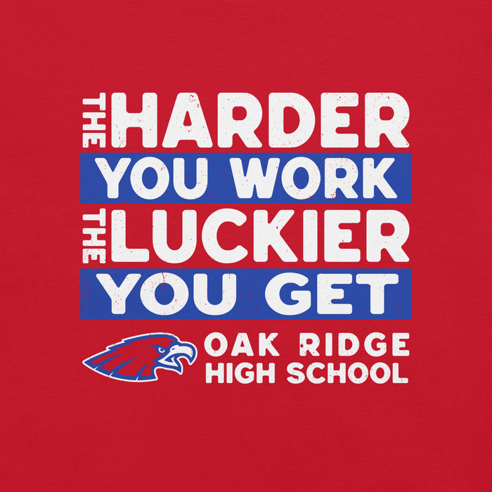 Close-up view of Oak Ridge High School War Eagles Red Premium Unisex T-shirt 238