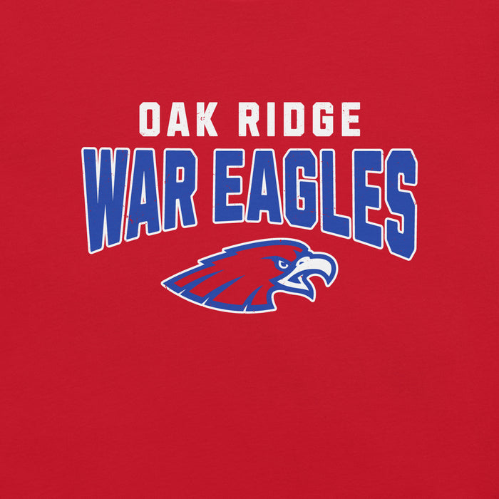 Close-up view of Oak Ridge High School War Eagles Red Premium Unisex T-shirt 234