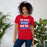 Woman wearing Oak Ridge High School War Eagles Red Premium Unisex T-shirt 231