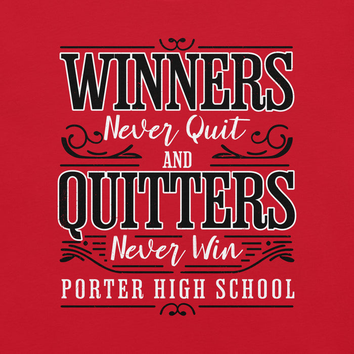 Close-up view of Porter High School Spartans Red Premium Unisex T-shirt 237
