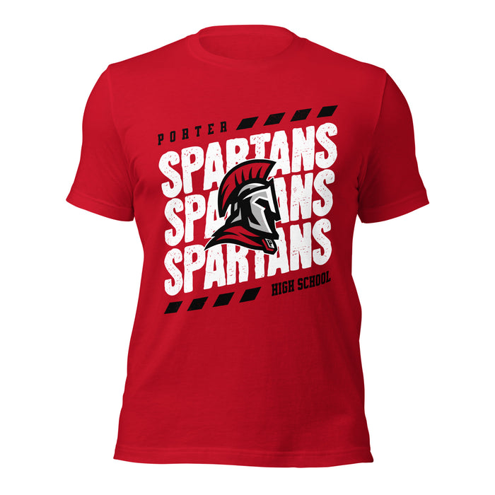 Porter High School Spartans Red Premium Unisex T-shirt 223
