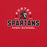Porter Spartans High School logo on a red background - premium t-shirt design 222