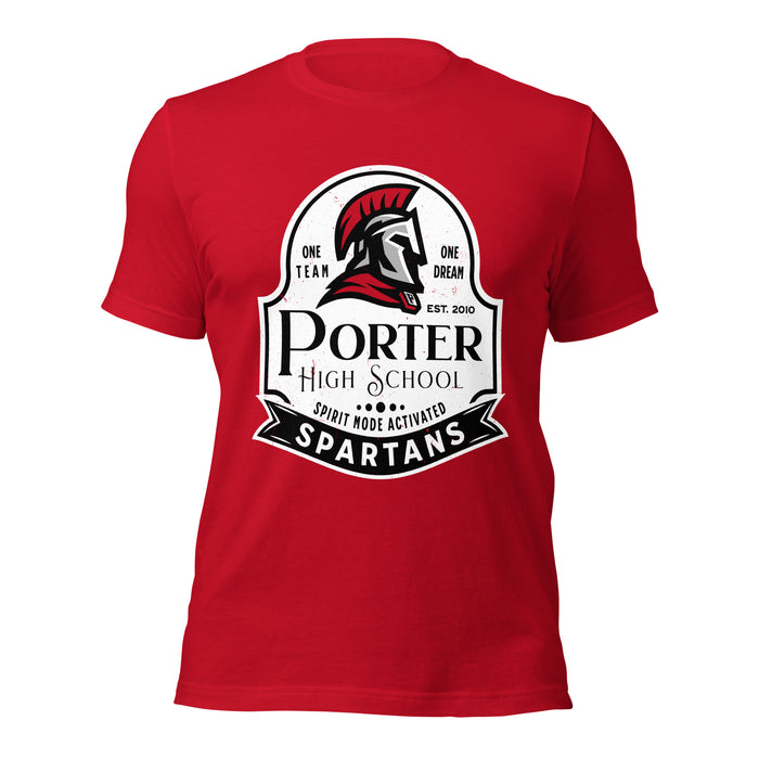 Porter High School Spartans Red Premium Unisex T-shirt 219