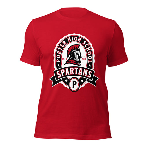 Porter High School Spartans Red Premium Unisex T-shirt 212