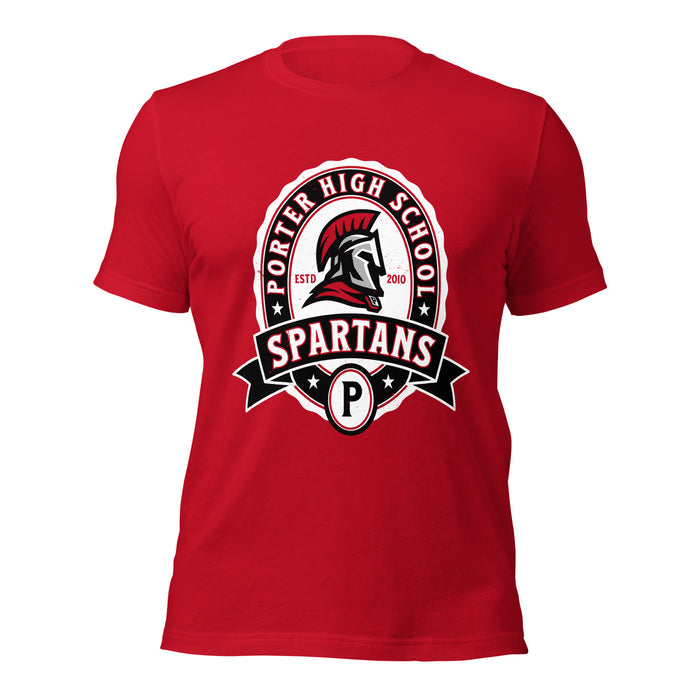 Porter High School Spartans Red Premium Unisex T-shirt 212