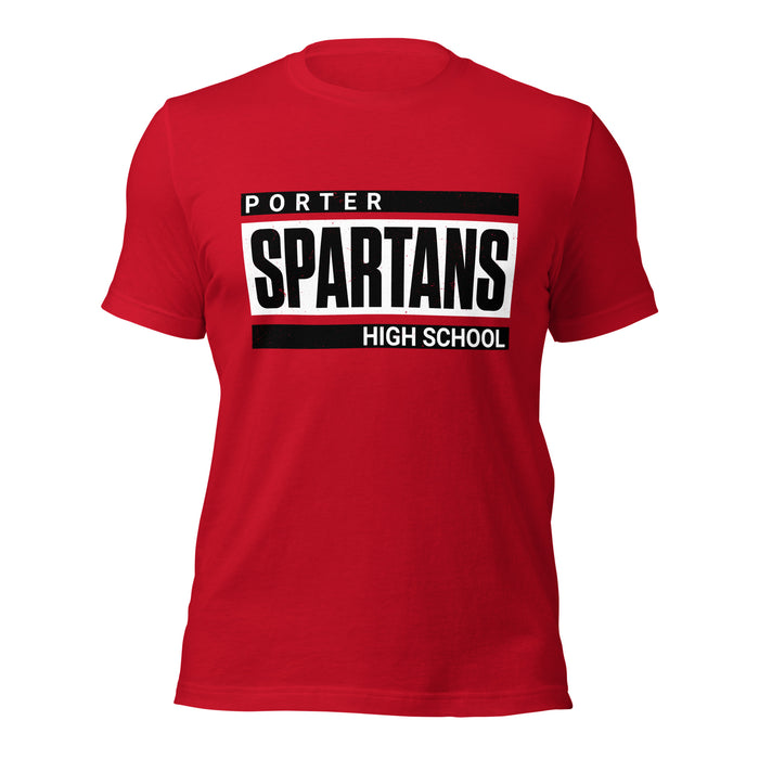Porter High School Spartans Red Premium Unisex T-shirt 098