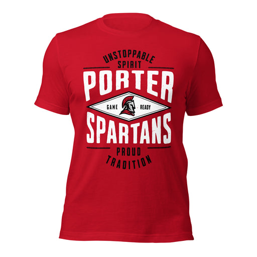 Porter High School Spartans Red Premium Unisex T-shirt 210