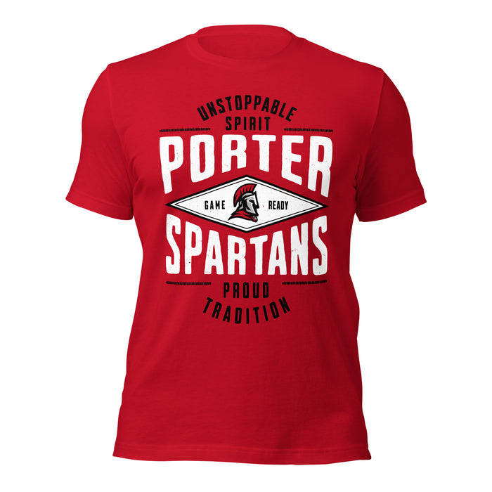 Porter High School Spartans Red Premium Unisex T-shirt 210