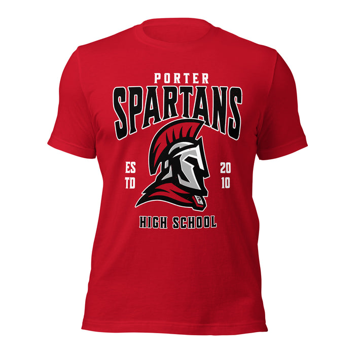 Porter High School Spartans Red Premium Unisex T-shirt 213