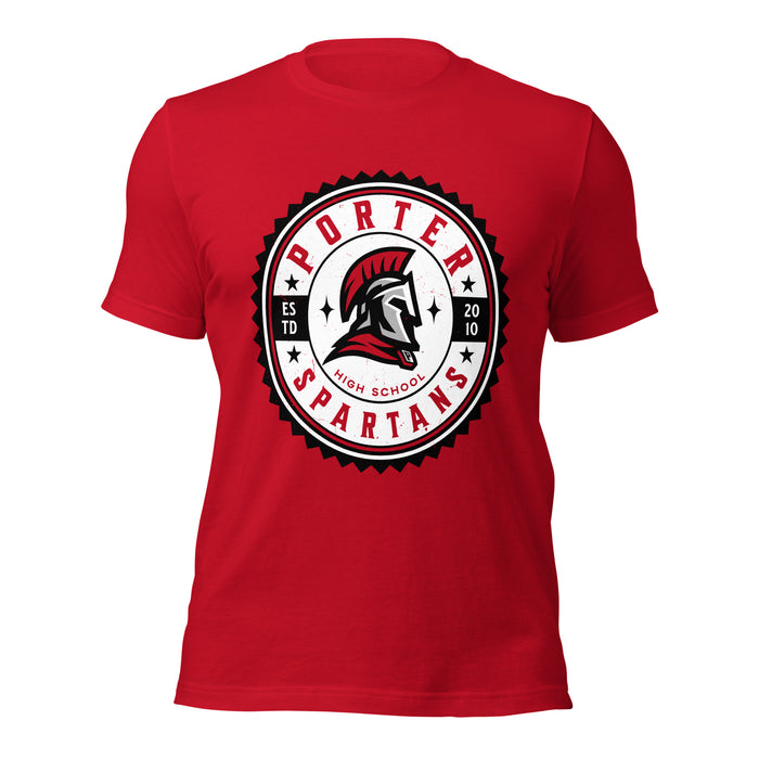 Porter High School Spartans Red Premium Unisex T-shirt 203