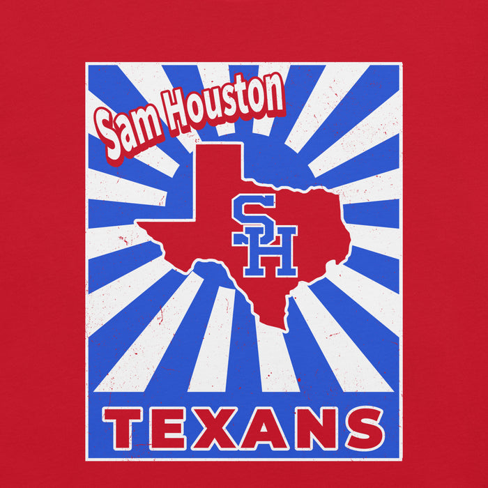 Close-up view of Sam Houston High School Texans Red Premium Unisex T-shirt 226