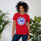 Woman wearing Sam Houston High School Texans Red Premium Unisex T-shirt 220