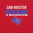 Close-up view of Sam Houston High School Texans Red Premium Unisex T-shirt 024