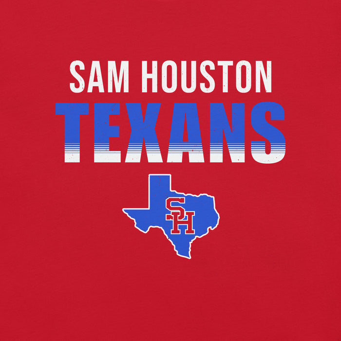 Close-up view of Sam Houston High School Texans Red Premium Unisex T-shirt 024