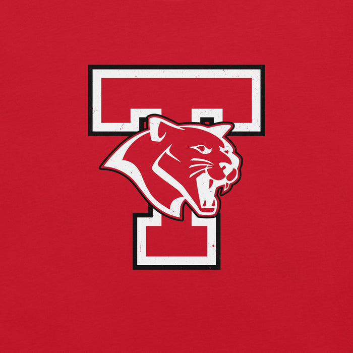 Close-up view of Tomball High School Cougars Red Premium Unisex T-shirt 200
