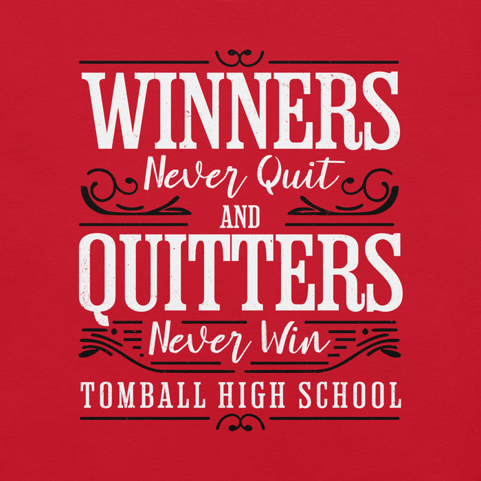 Close-up view of Tomball High School Cougars Red Premium Unisex T-shirt 237